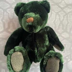 Vintage Velvets by Greek Green Teddy Bear SUPER SOFT AND CLEAN!